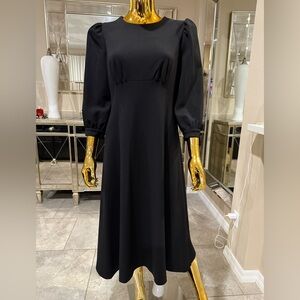 Calvin Klein Elegant Black Long Sleeve Dress